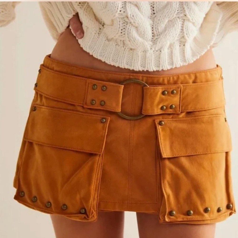 Free People Suede Mini Skort NWT - 29”